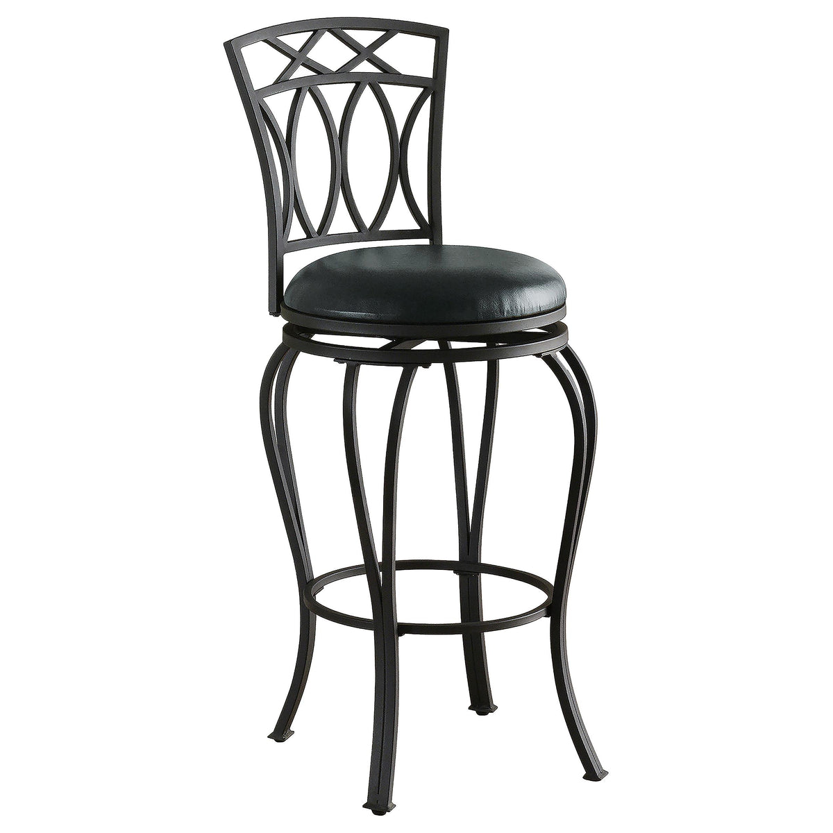 Adamsville Upholstered Swivel Bar Stool Black Half Price Furniture