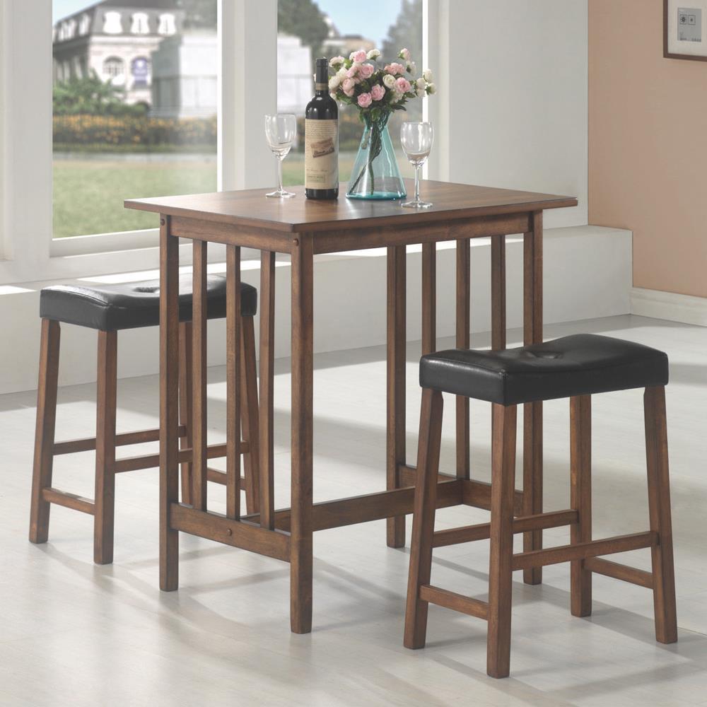 Oleander 3-piece Counter Height Dining Table Set Nut Brown Oleander 3-piece Counter Height Dining Table Set Nut Brown Half Price Furniture