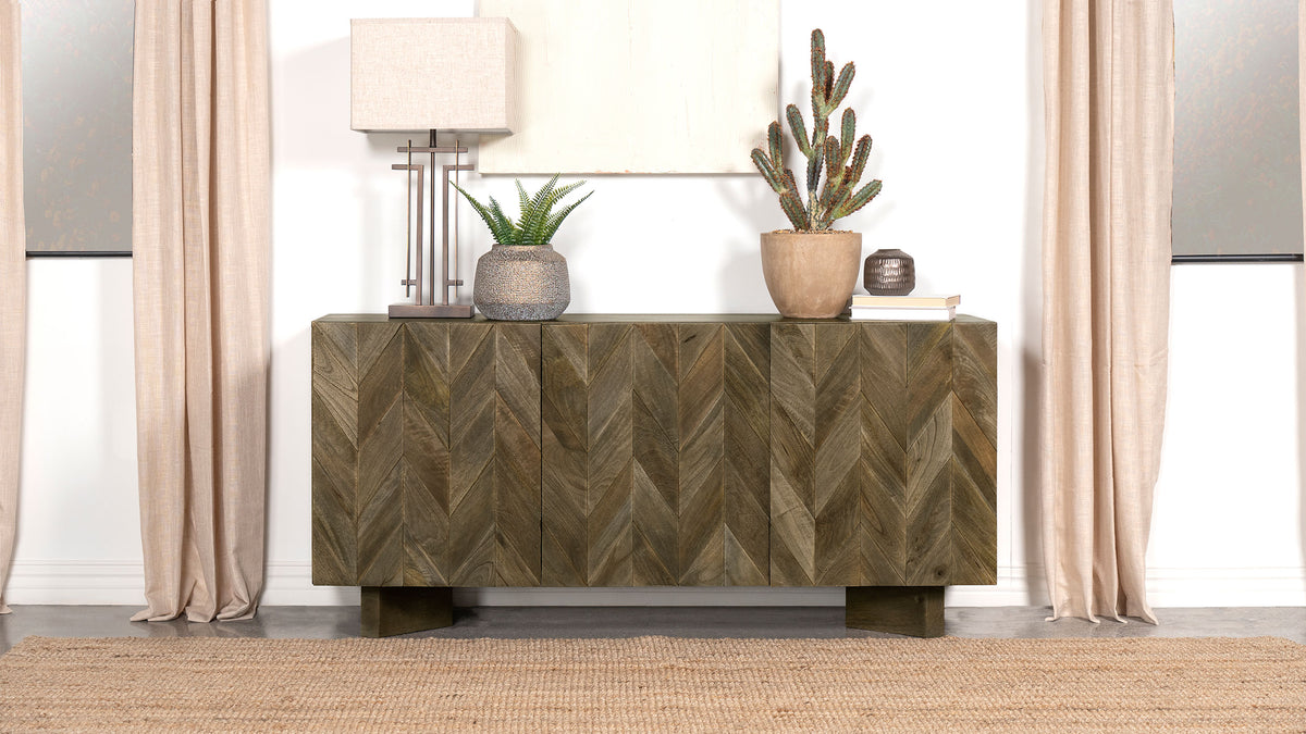 Tyler 3-door Dining Sideboard Server Mango Brown Half Price Furniture