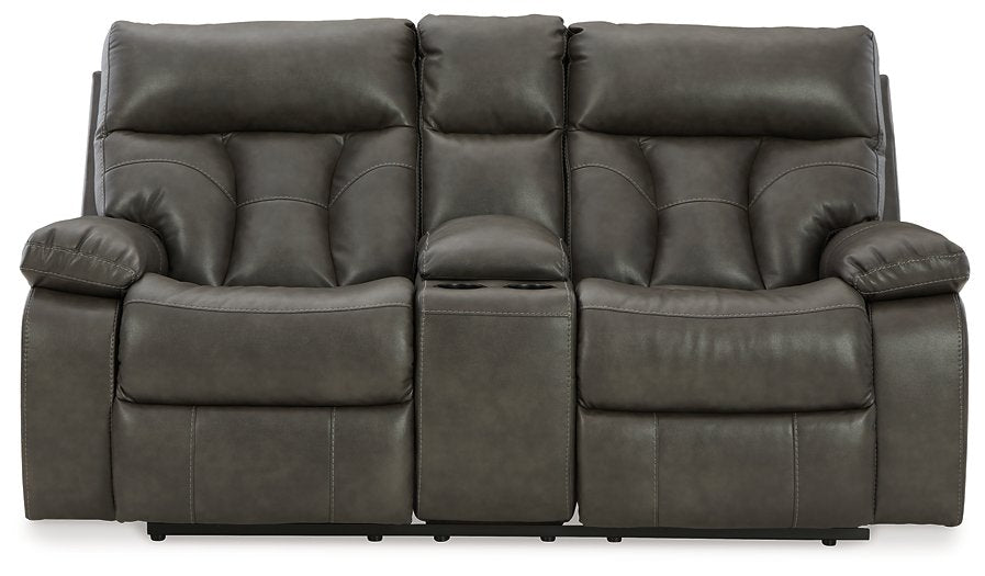 Willamen Reclining Loveseat with Console Half Price Furniture