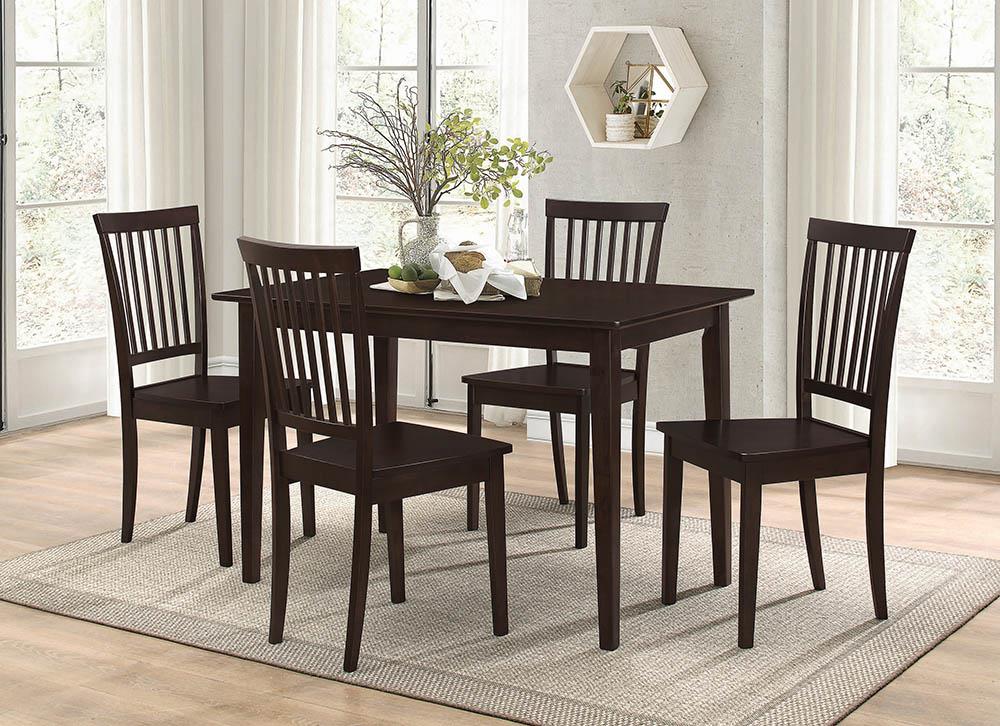Gomez 5-piece Rectangular Dining Table Set Cappuccino Half Price Furniture