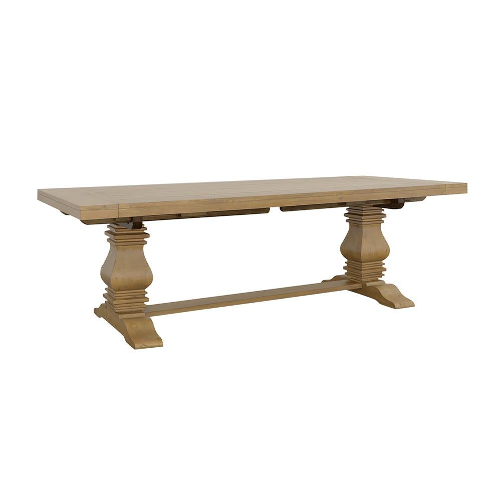 Florence Double Pedestal Dining Table Rustic Smoke Half Price Furniture