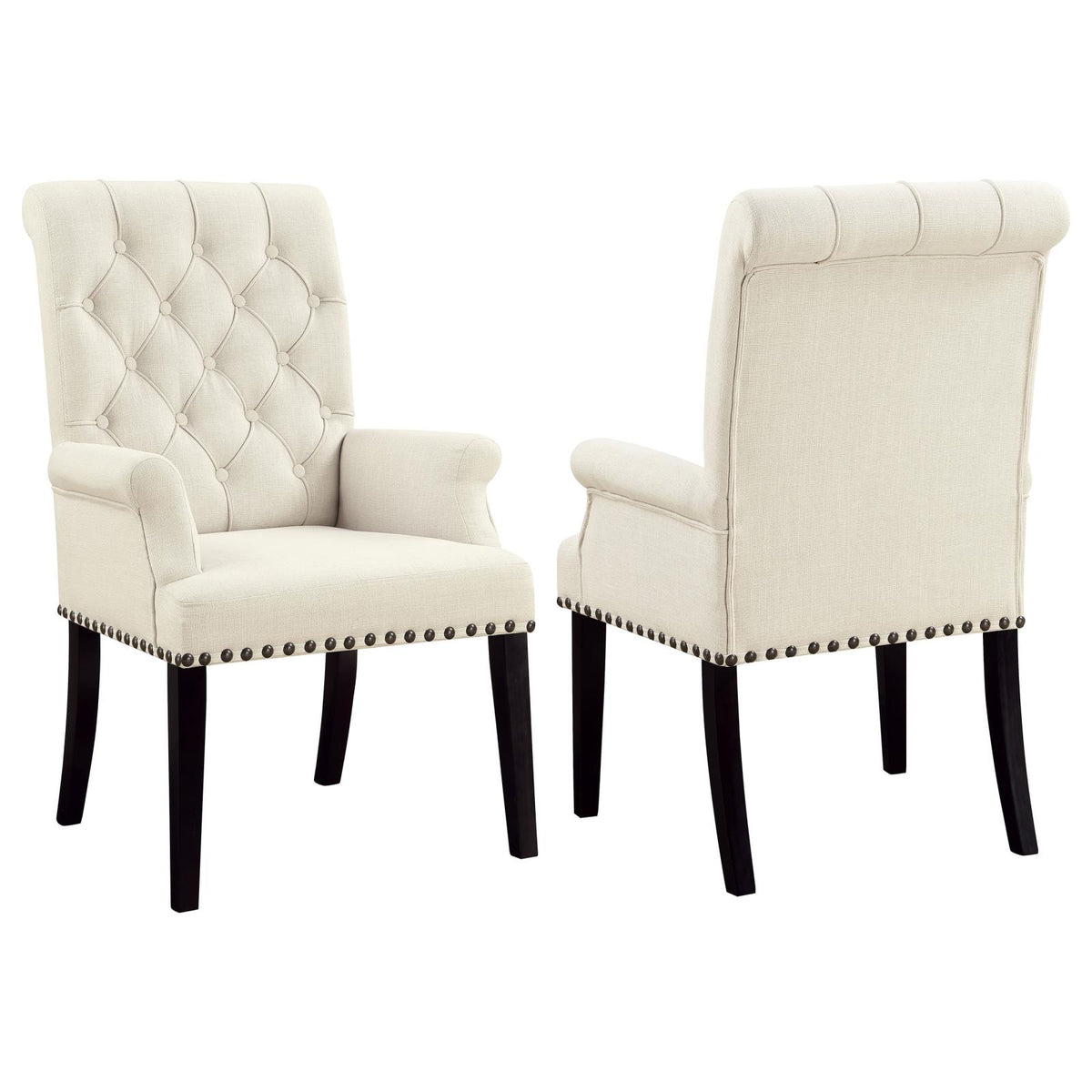 Alana Tufted Back Upholstered Arm Chair Beige  Las Vegas Furniture Stores