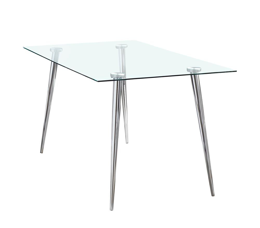 Gilman Rectangle Glass Top Dining Table  Las Vegas Furniture Stores