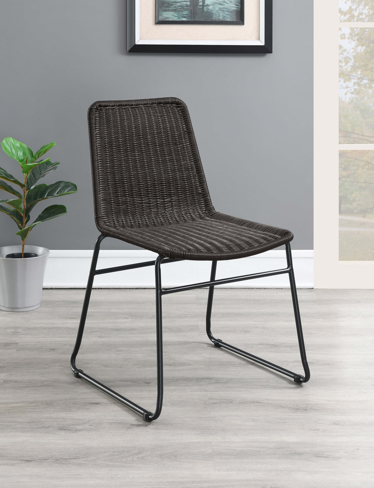 Dacy Upholstered Dining Chairs (Set of 2) Brown and Sandy Black Dacy Upholstered Dining Chairs (Set of 2) Brown and Sandy Black Half Price Furniture