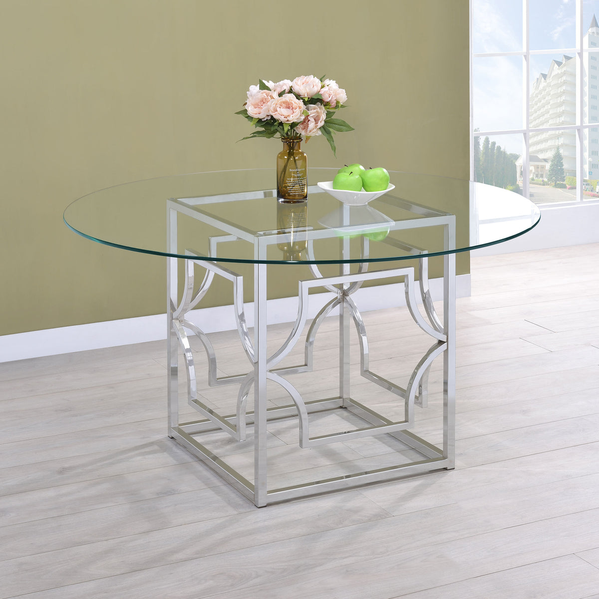 Starlight Round Glass Top Dining Table  Las Vegas Furniture Stores