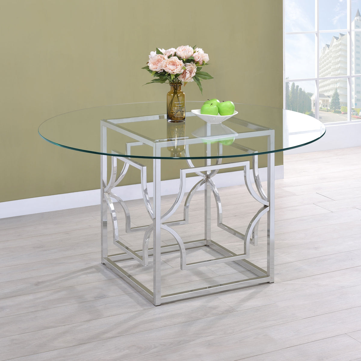 Starlight Round Glass Top Dining Table Half Price Furniture