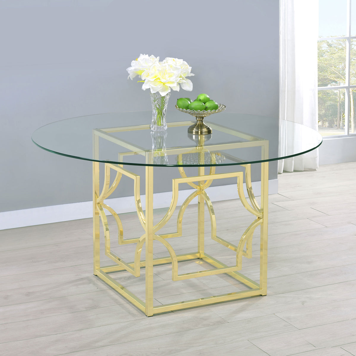 Starlight Round Glass Top Dining Table - Half Price Furniture
