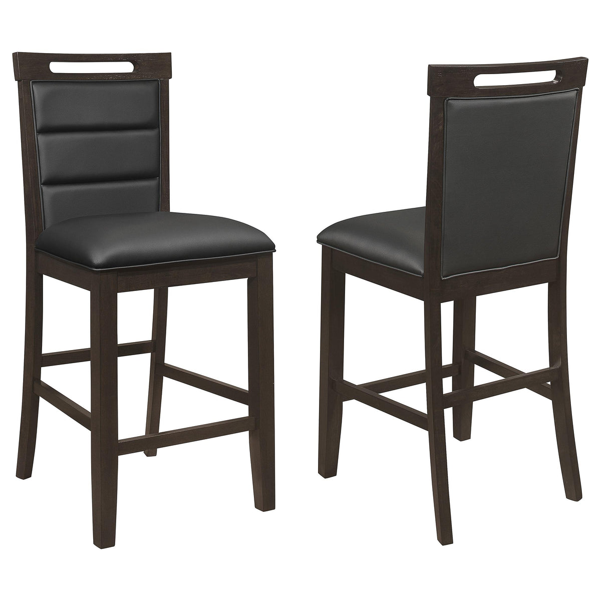 Prentiss Upholstered Counter Height Chair (Set of 2) Black and Cappuccino  Las Vegas Furniture Stores