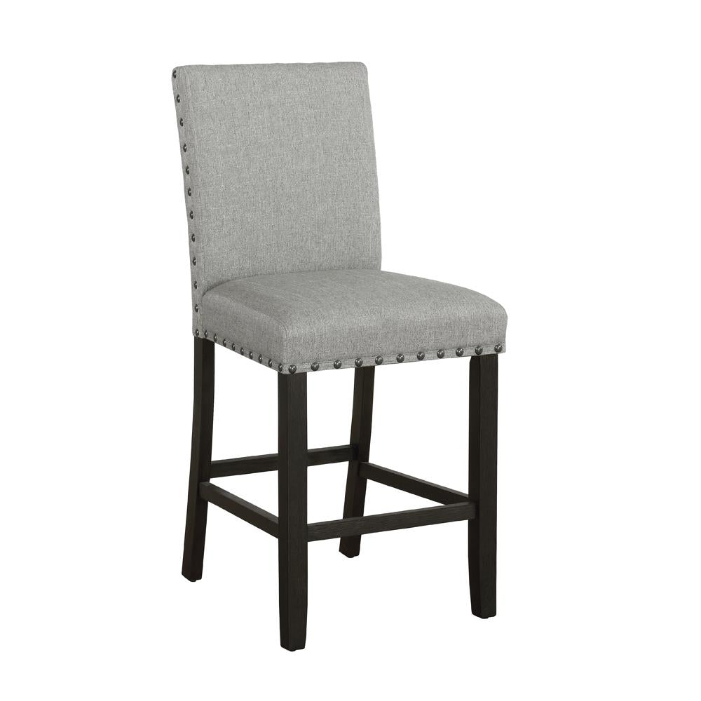 Kentfield Solid Back Upholstered Counter Height Stools Grey and Antique Noir (Set of 2)  Las Vegas Furniture Stores