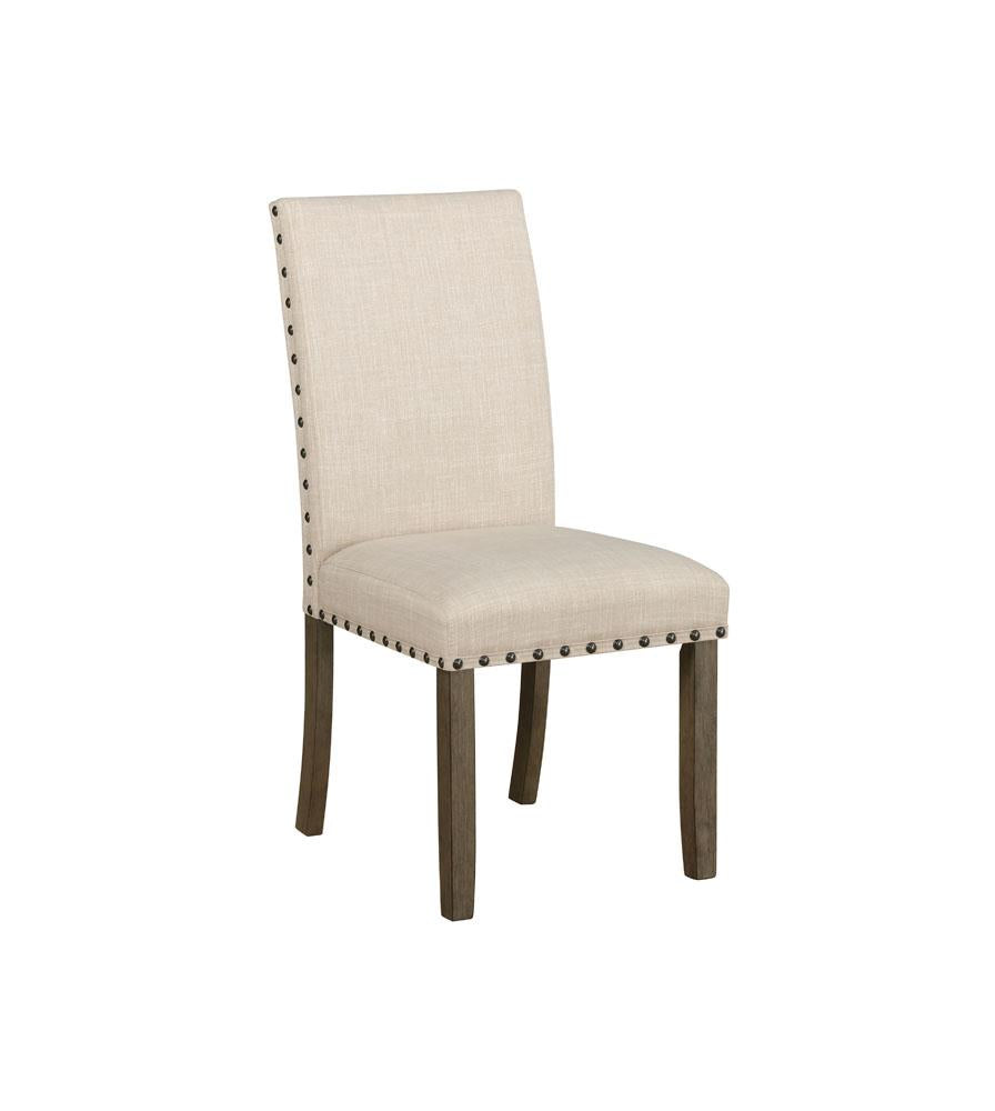Ralland Upholstered Side Chairs Beige and Rustic Brown (Set of 2)  Las Vegas Furniture Stores