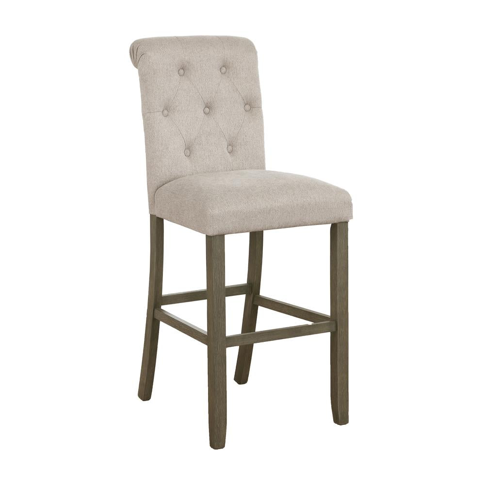 Balboa Tufted Back Bar Stools Beige and Rustic Brown (Set of 2)  Las Vegas Furniture Stores