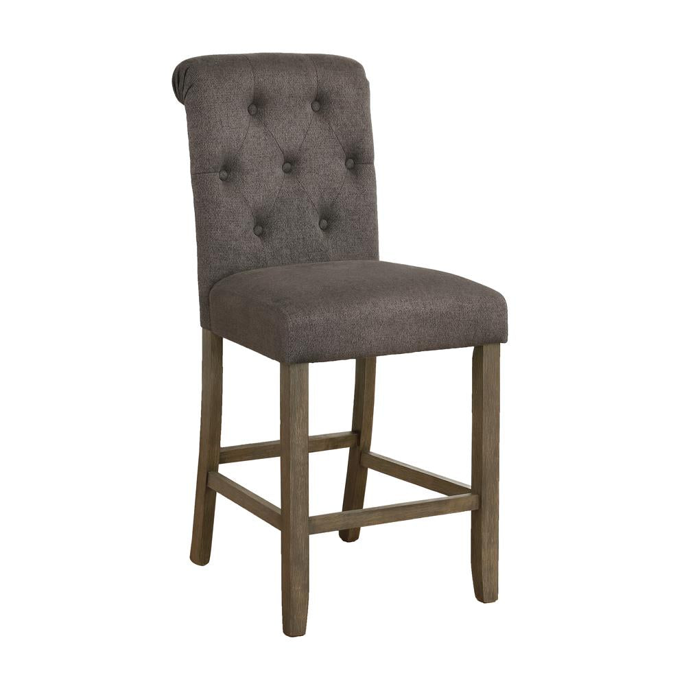 Balboa Tufted Back Counter Height Stools Grey and Rustic Brown (Set of 2)  Las Vegas Furniture Stores