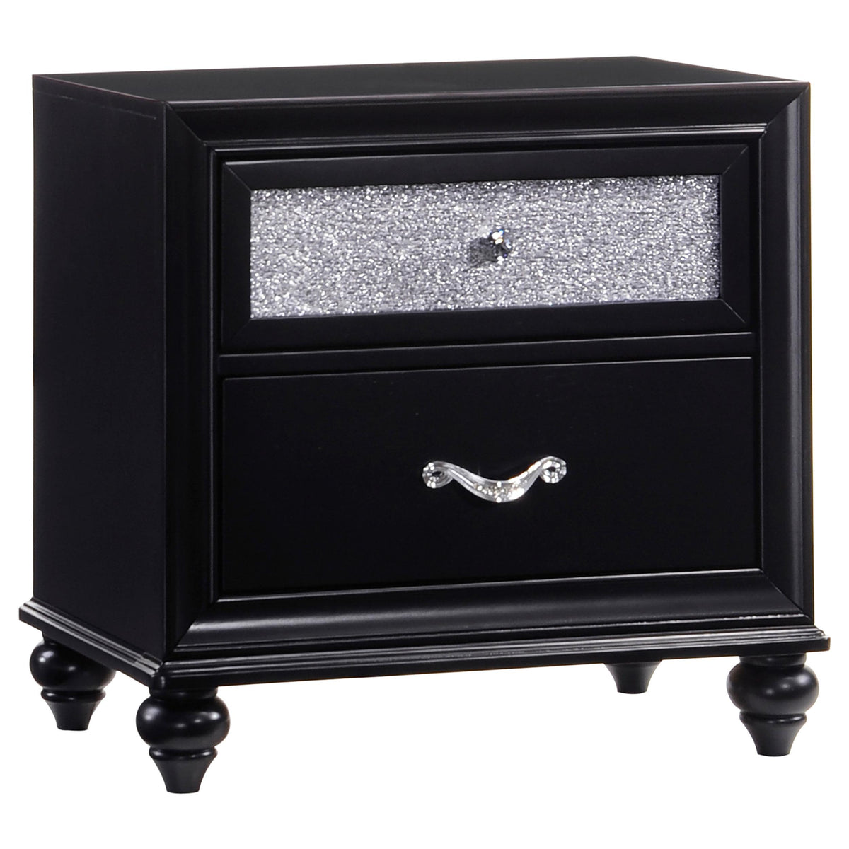 Barzini 2-drawer Rectangular Nightstand Black Barzini 2-drawer Rectangular Nightstand Black Half Price Furniture