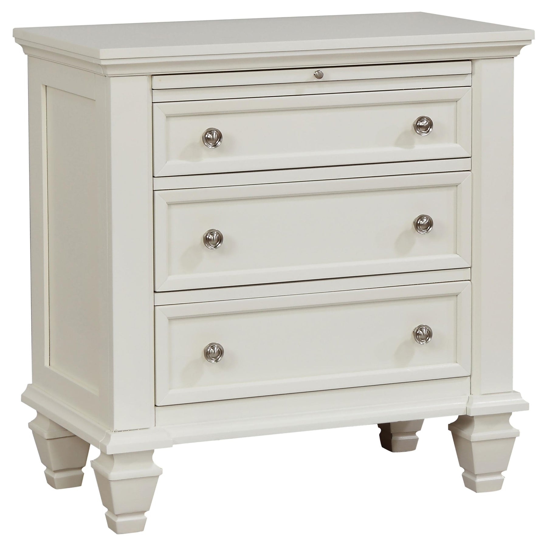 Sandy Beach 3-drawer Nightstand Cream White Half Price Furniture