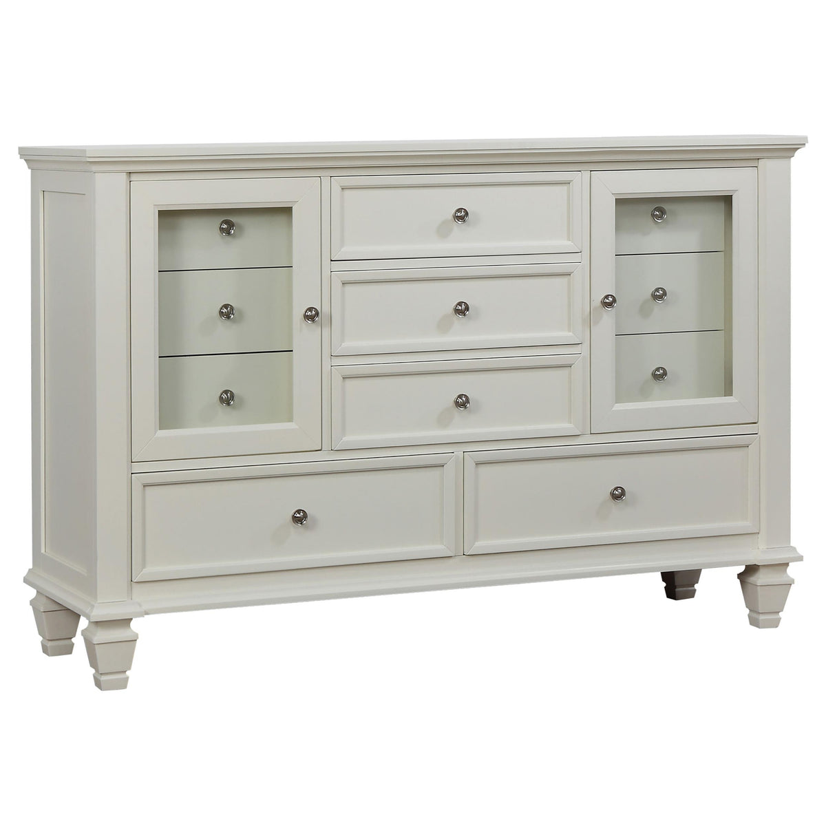 Sandy Beach 11-drawer Rectangular Dresser Cream White  Las Vegas Furniture Stores