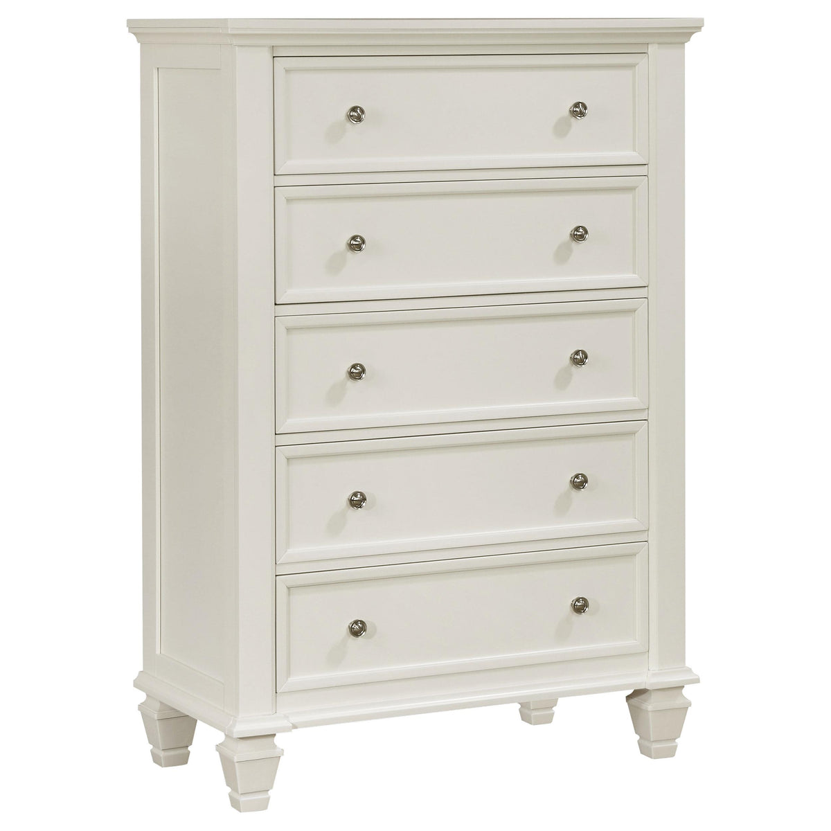 Sandy Beach 5-drawer Rectangular Chest Cream White Sandy Beach 5-drawer Rectangular Chest Cream White Half Price Furniture