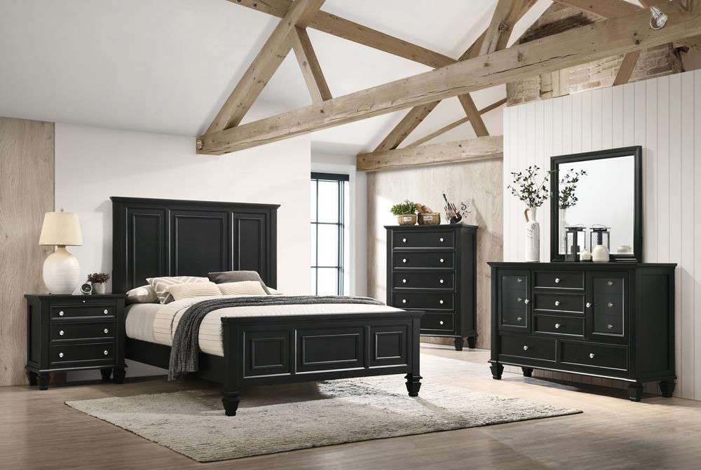 Sandy Beach 5-Piece Bedroom Set with High Headboard Queen Half Price Furniture