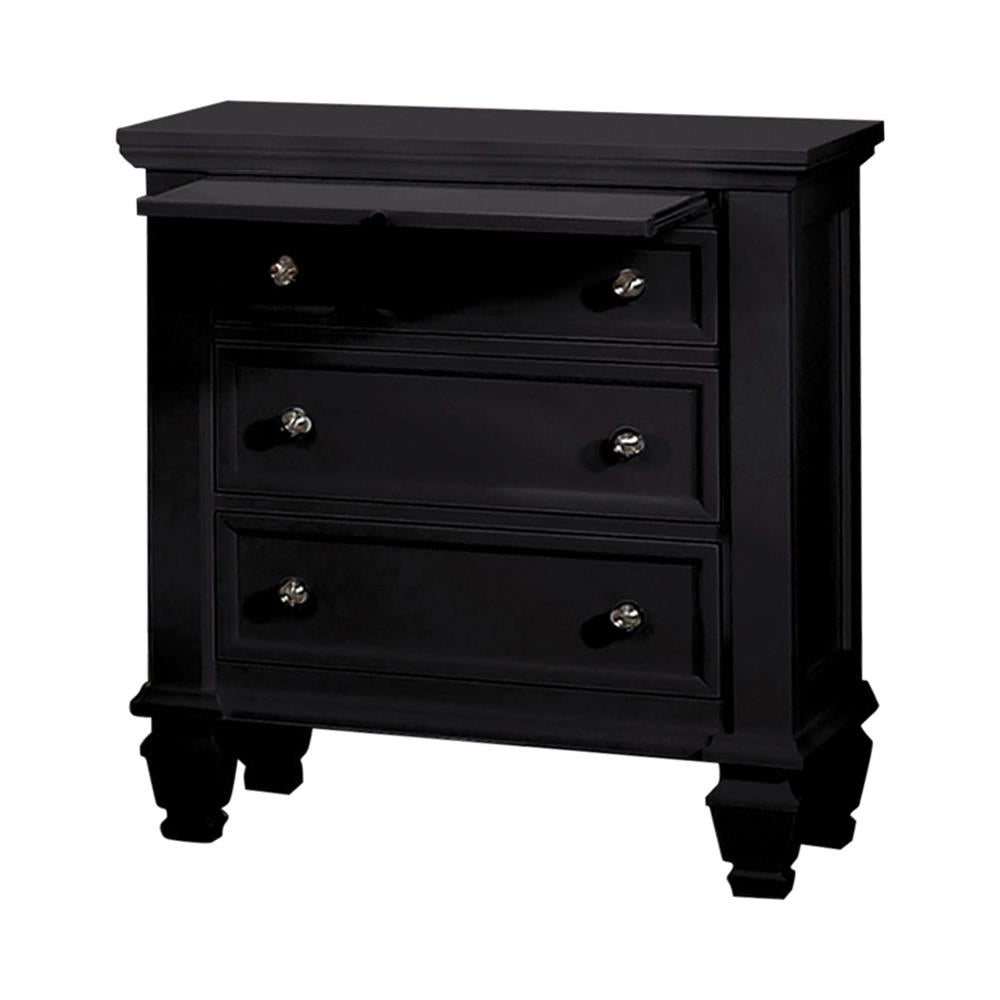 Sandy Beach 3-drawer Nightstand Black Sandy Beach 3-drawer Nightstand Black Half Price Furniture