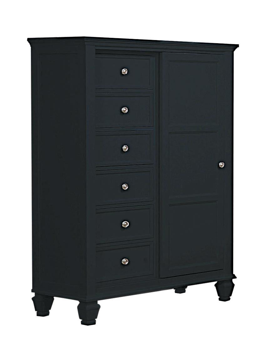 Sandy Beach Door Chest with Concealed Storage Black Half Price Furniture