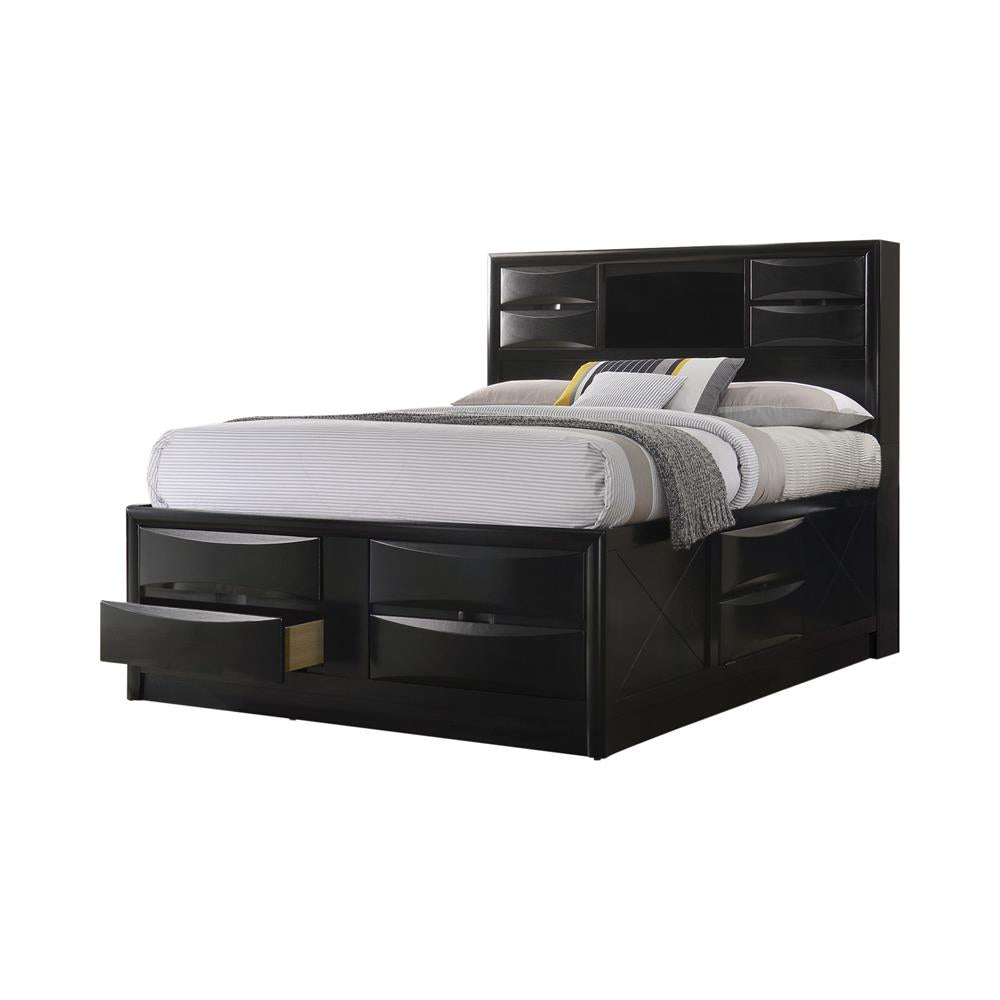 Briana Eastern King Platform Storage Bed Black Half Price Furniture