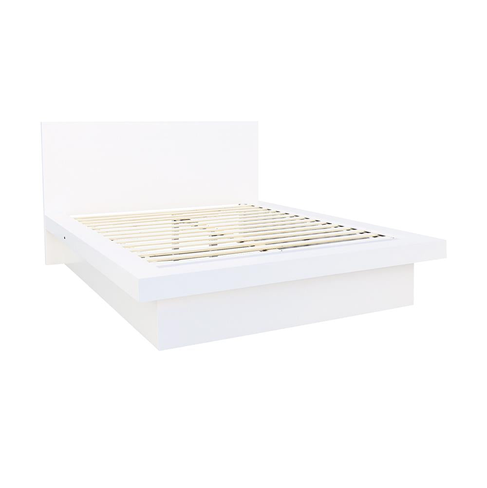 Jessica California King Platform Bed with Rail Seating White Jessica California King Platform Bed with Rail Seating White Half Price Furniture