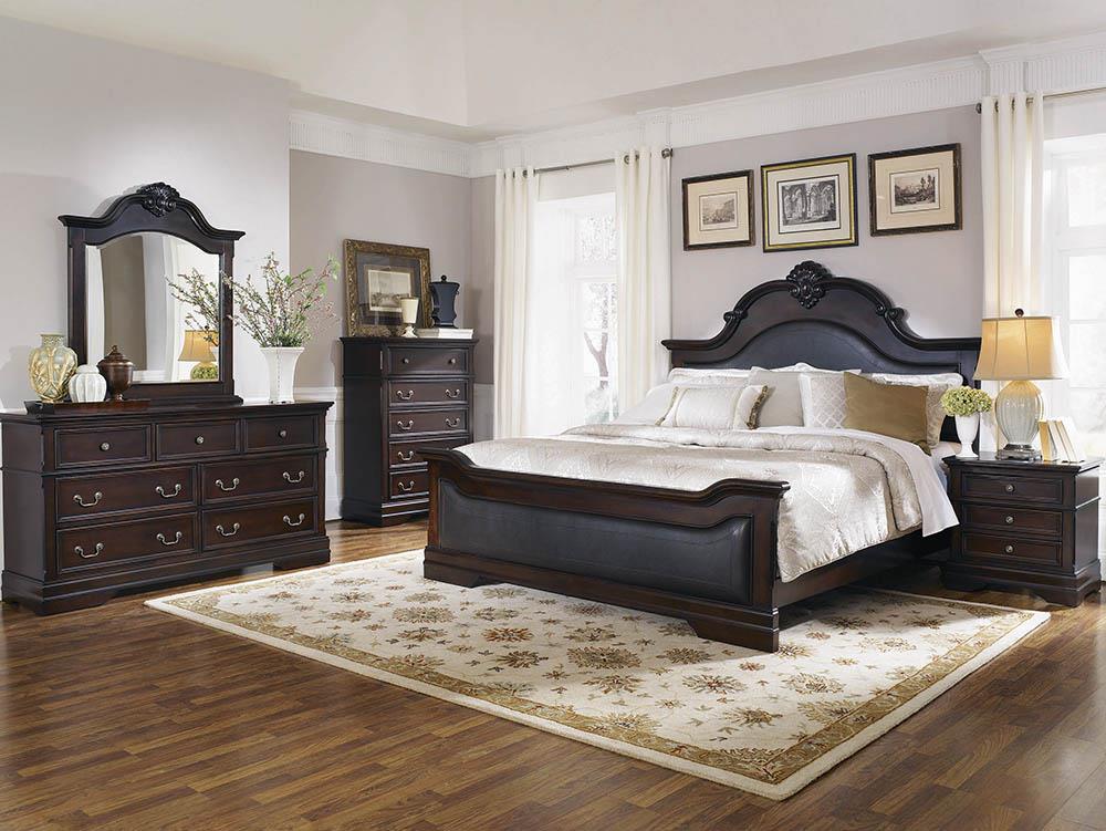 Cambridge Queen Panel Bed Cappuccino and Brown  Las Vegas Furniture Stores