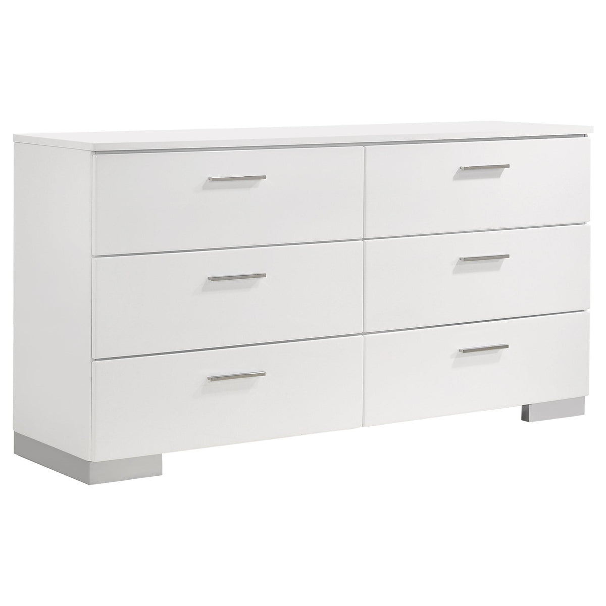 Felicity 6-drawer Dresser Glossy White Felicity 6-drawer Dresser Glossy White Half Price Furniture