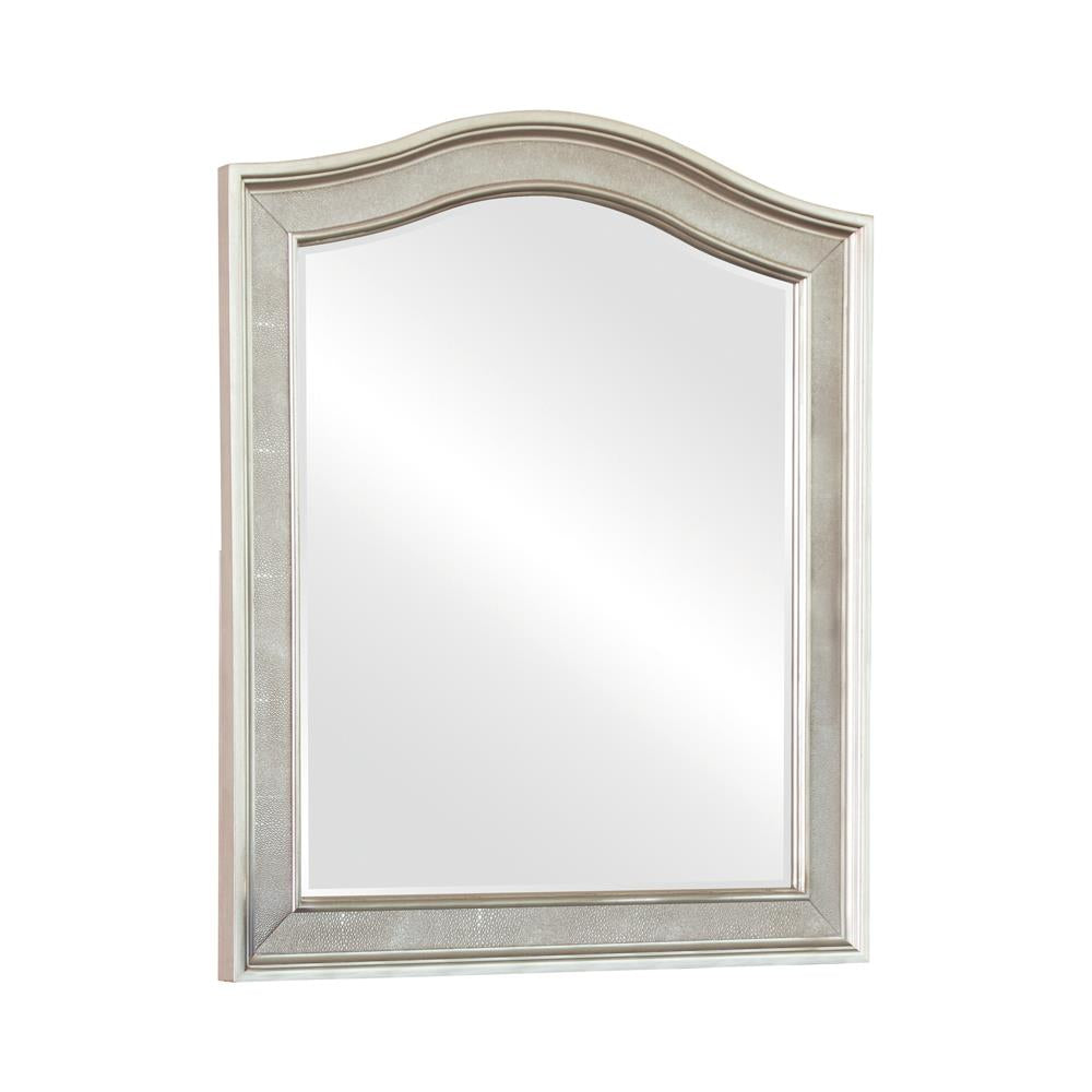 Bling Game Arched Top Vanity Mirror Metallic Platinum Half Price Furniture