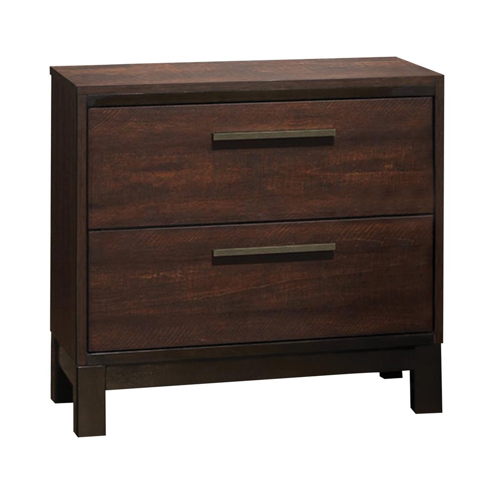 Edmonton 2-drawer Nightstand Rustic Tobacco Half Price Furniture