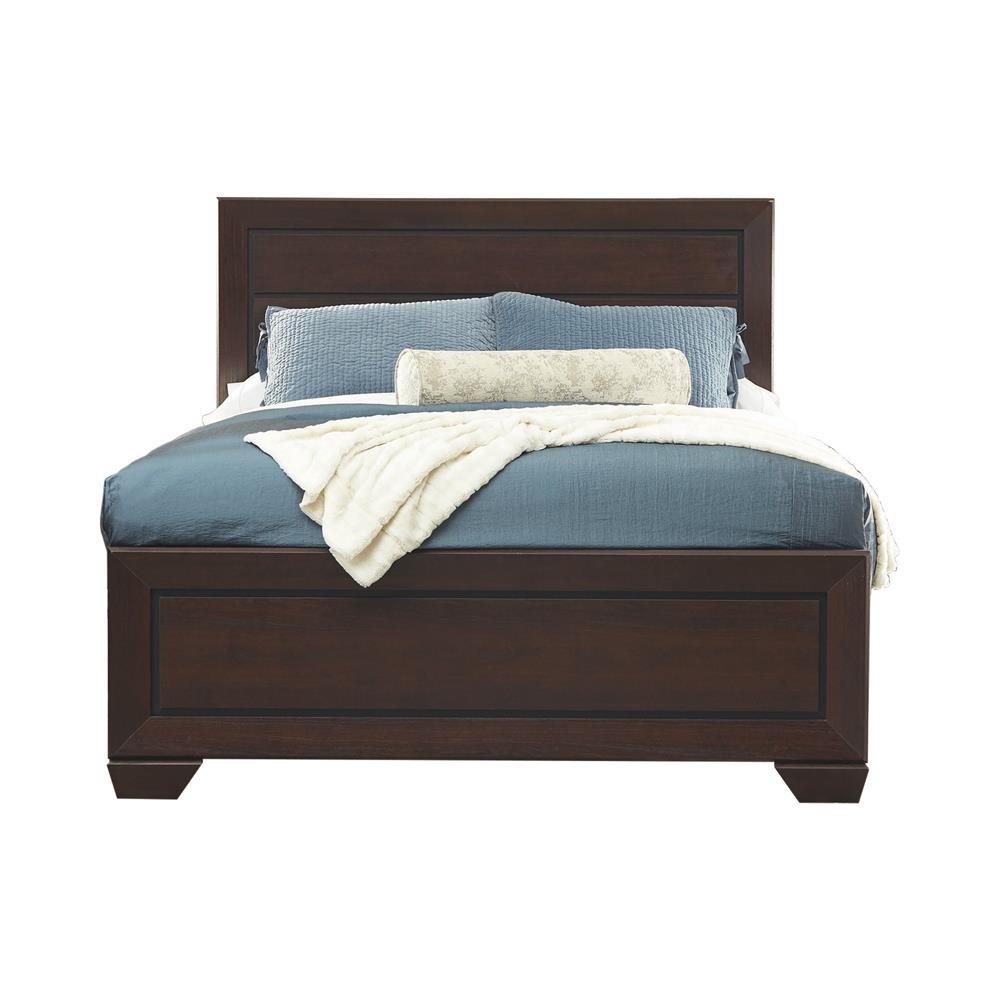 Kauffman Eastern King Panel Bed Dark Cocoa Half Price Furniture