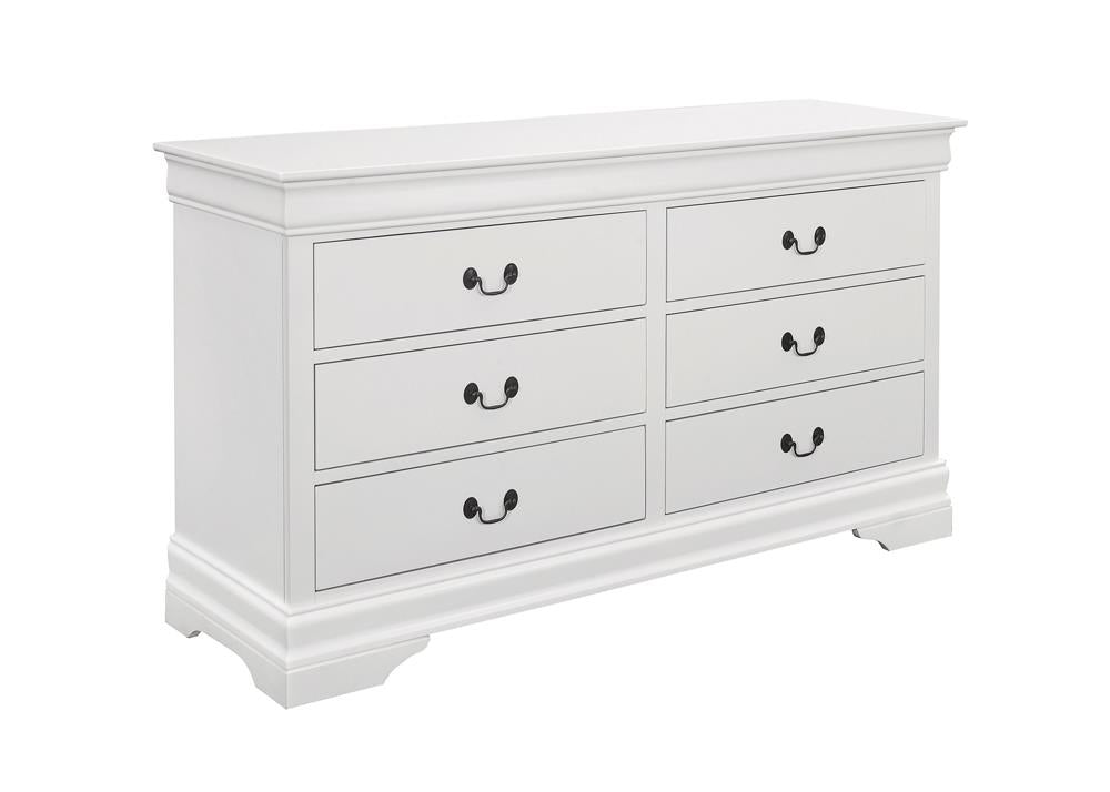 Louis Philippe 6-drawer Dresser White  Las Vegas Furniture Stores