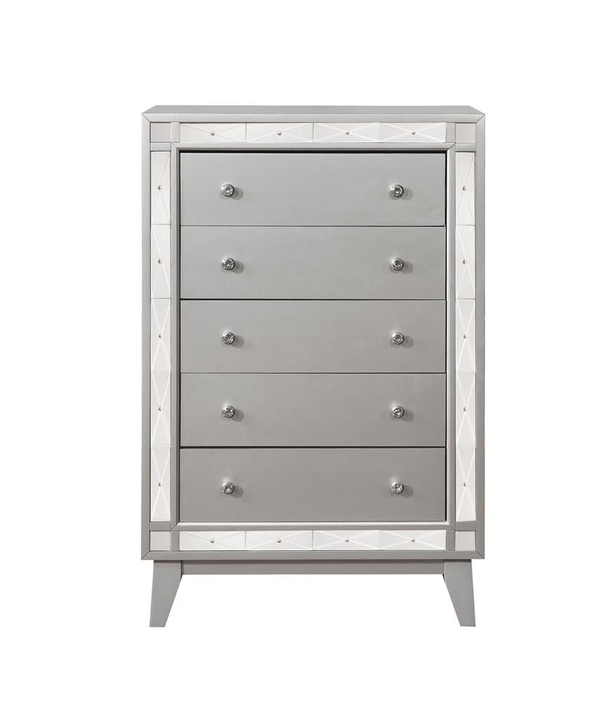 Leighton 5-drawer Chest Metallic Mercury  Las Vegas Furniture Stores