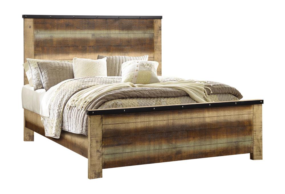Sembene California King Panel Bed Antique Multi-color  Las Vegas Furniture Stores