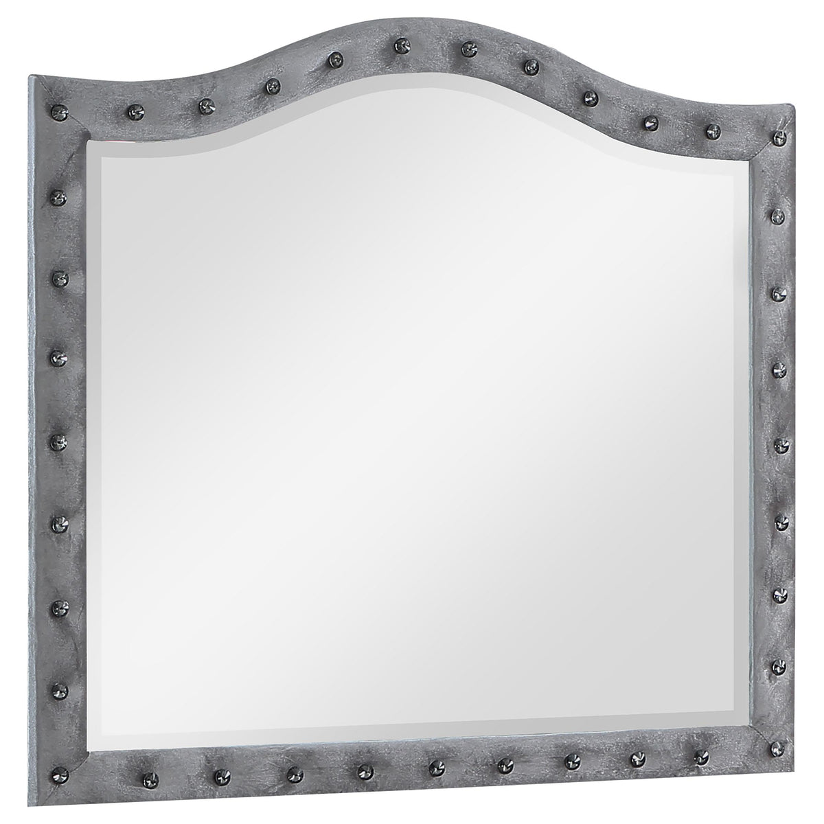 Deanna Button Tufted Dresser Mirror Grey Half Price Furniture