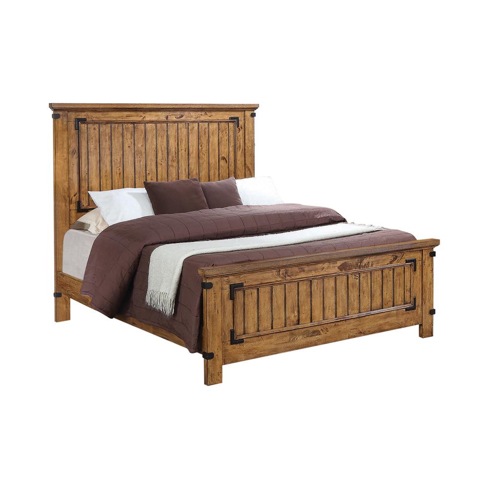 Brenner California King Panel Bed Rustic Honey Half Price Furniture