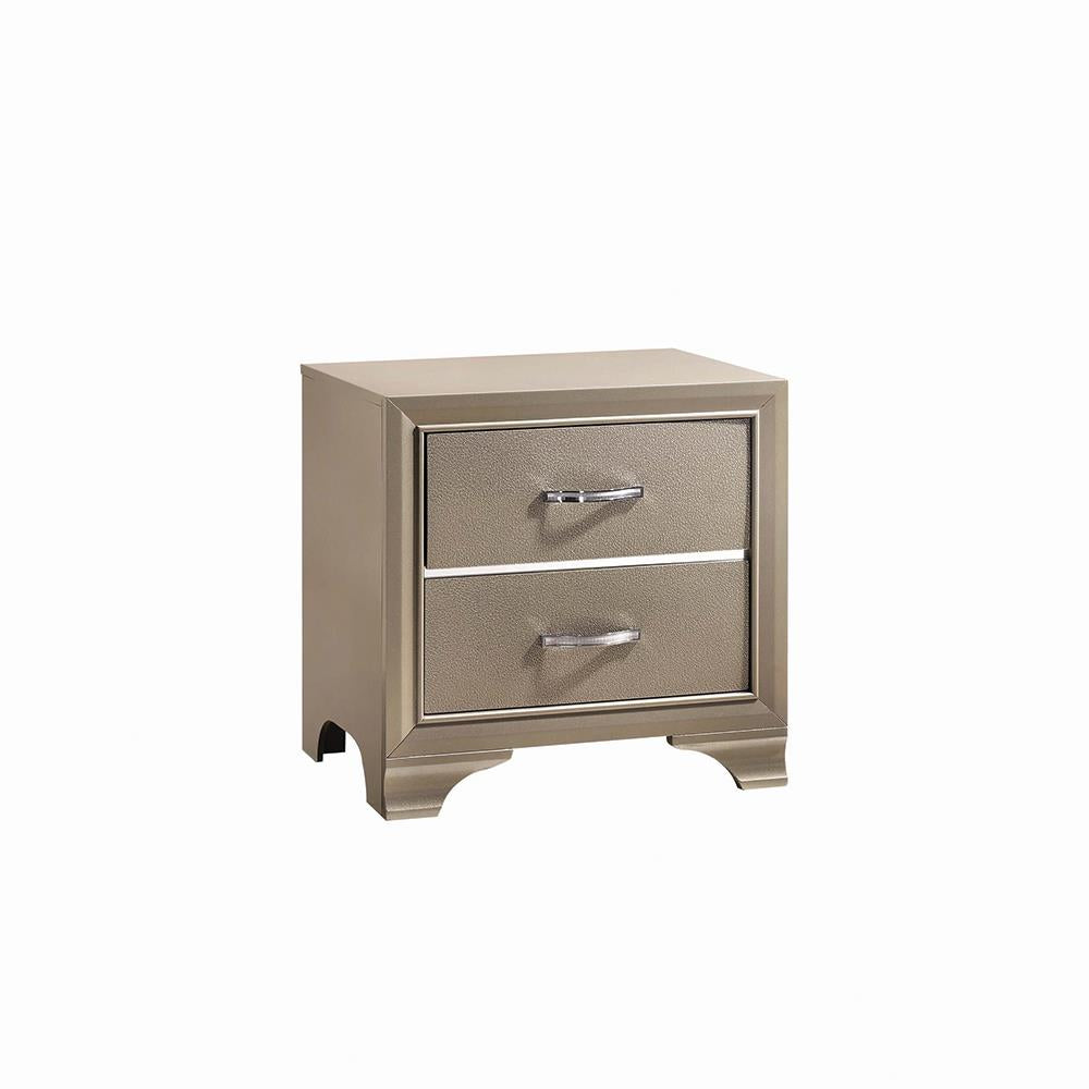 Beaumont 2-drawer Rectangular Nightstand Champagne Half Price Furniture