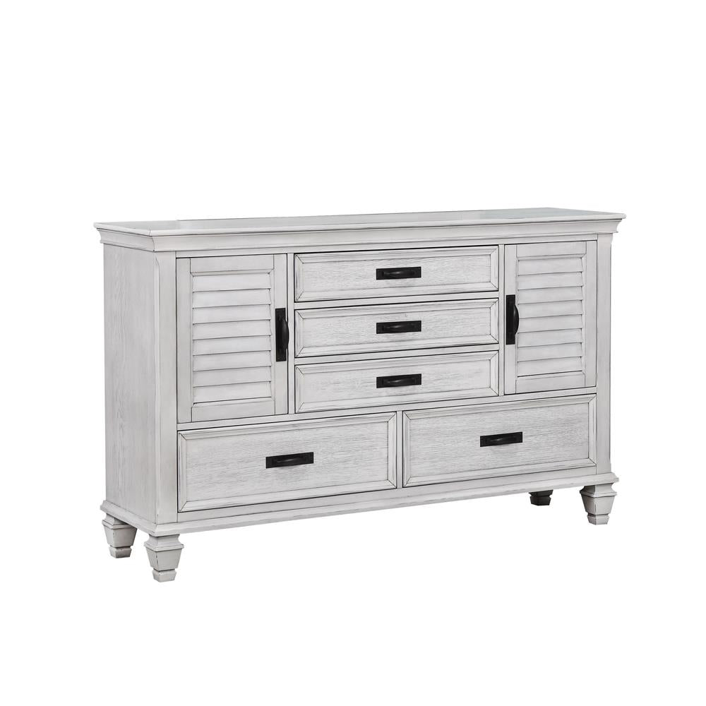 Franco 5-drawer Dresser Antique White Franco 5-drawer Dresser Antique White Half Price Furniture