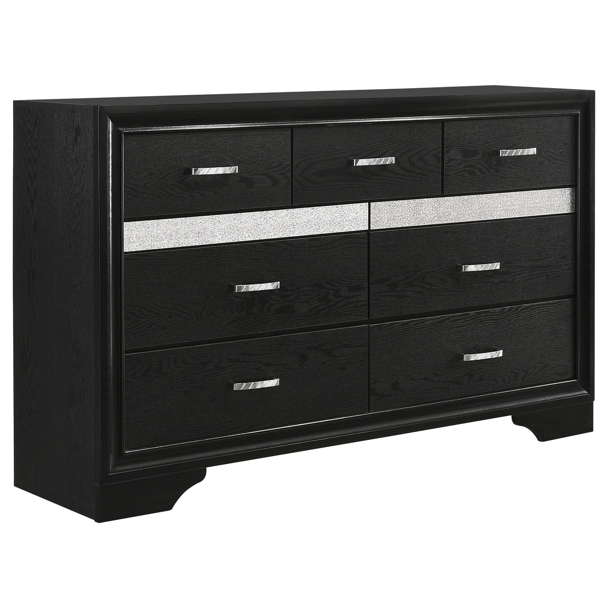 Miranda 7-drawer Dresser Black and Rhinestone Miranda 7-drawer Dresser Black and Rhinestone Half Price Furniture