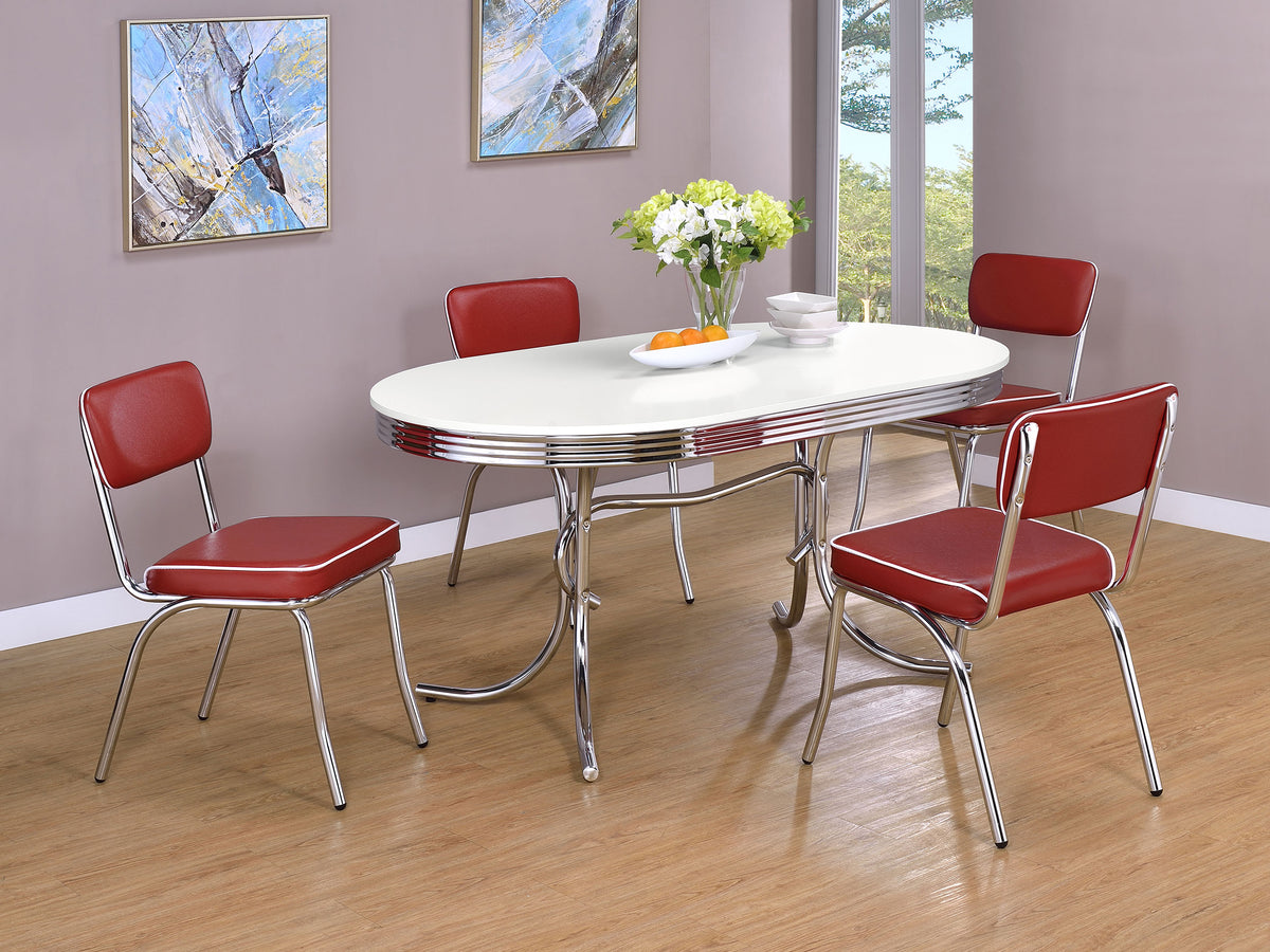 Retro 5-piece Oval Dining Set - Half Price Furniture
