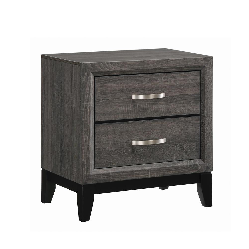 Watson 2-drawer Nightstand Grey Oak and Black Half Price Furniture