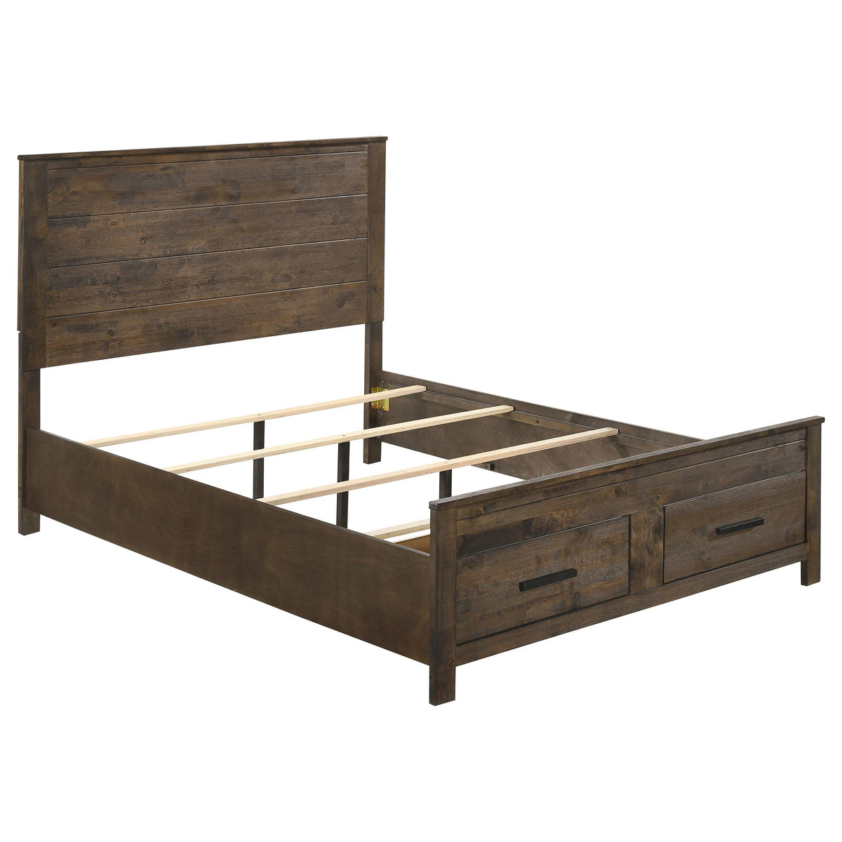 Woodmont Eastern King Storage Bed Rustic Golden Brown Half Price Furniture