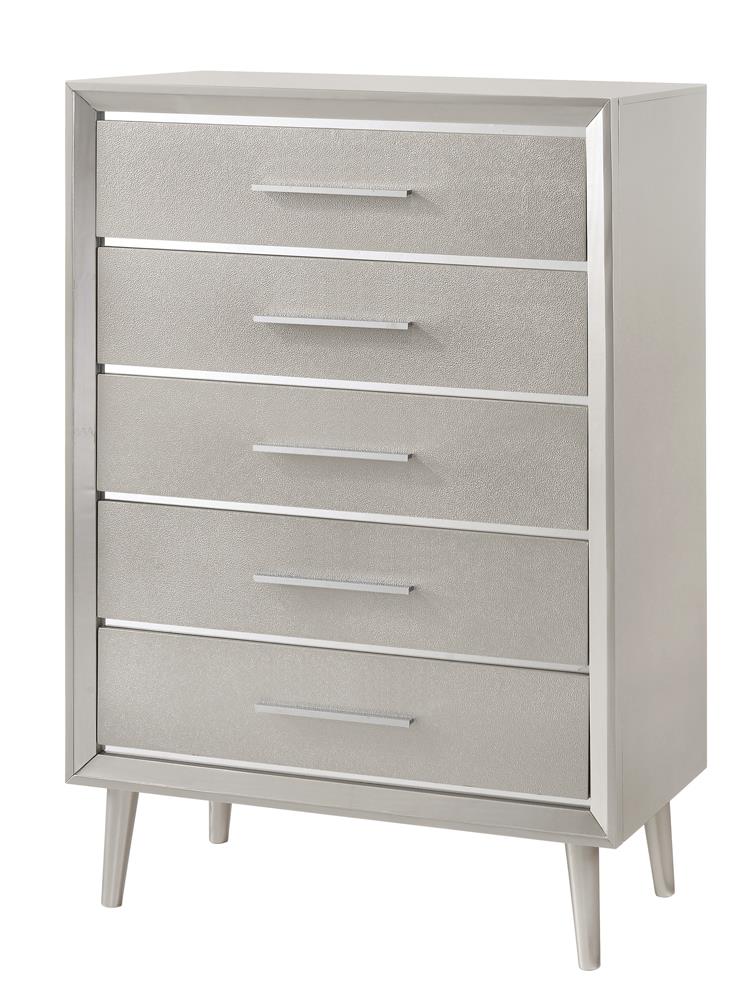 Ramon 5-drawer Chest Metallic Sterling Half Price Furniture