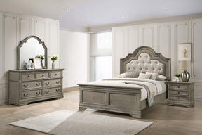 Manchester Bedroom Set with Upholstered Arched Headboard Wheat Manchester Bedroom Set with Upholstered Arched Headboard Wheat Half Price Furniture