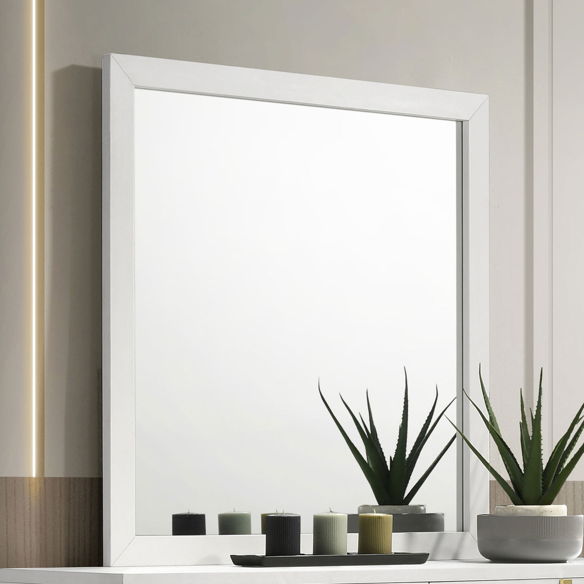 Marceline Dresser Mirror White Half Price Furniture