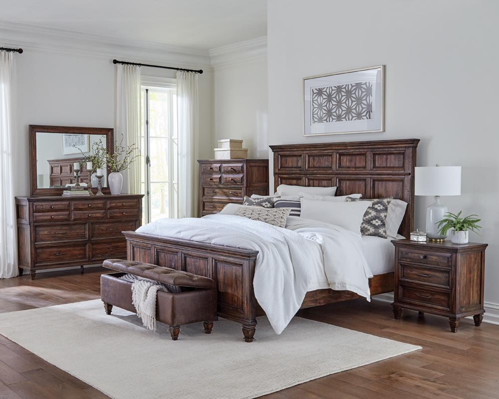 Avenue 5-piece California King Bedroom Set Weathered Burnished Brown  Las Vegas Furniture Stores