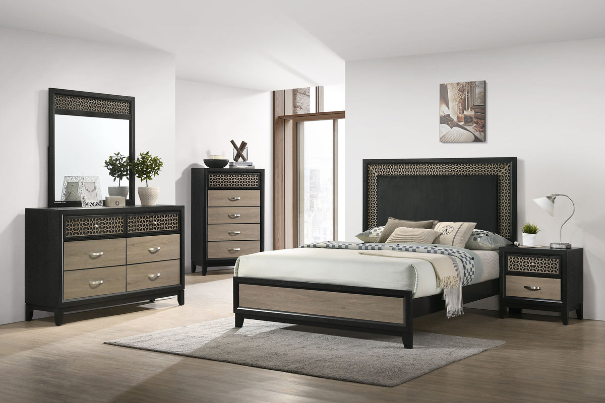 Valencia Bedroom Set Light Brown and Black - Bedroom Set - Half Price Furniture
