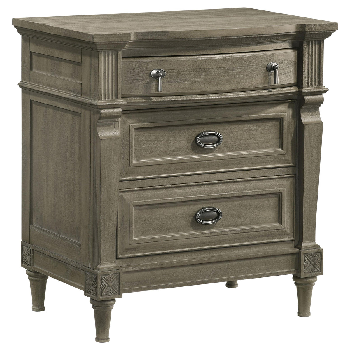 Alderwood 3-drawer Nightstand French Grey Alderwood 3-drawer Nightstand French Grey Half Price Furniture