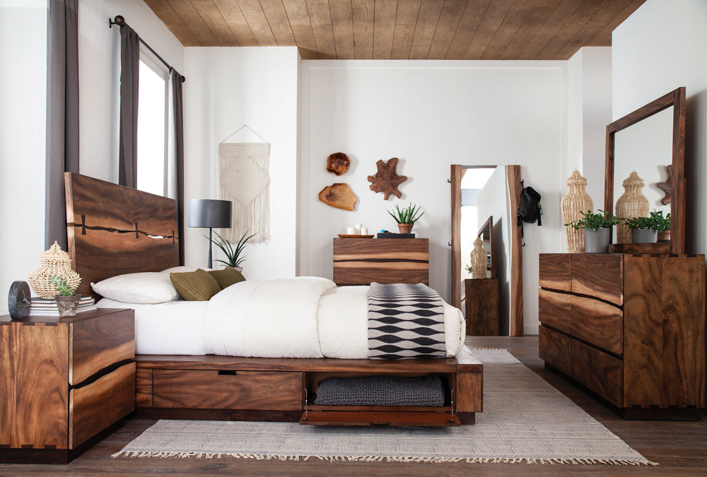 Winslow Storage Bedroom Set Smokey Walnut Half Price Furniture