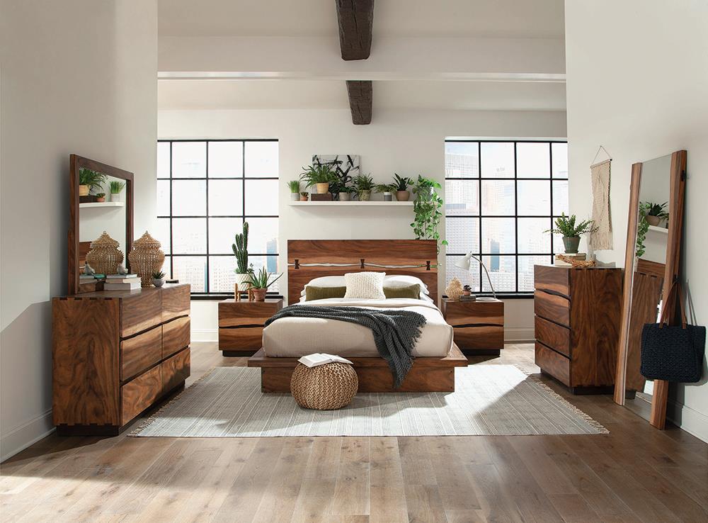 Winslow Storage Queen Bed Smokey Walnut and Coffee Bean Half Price Furniture